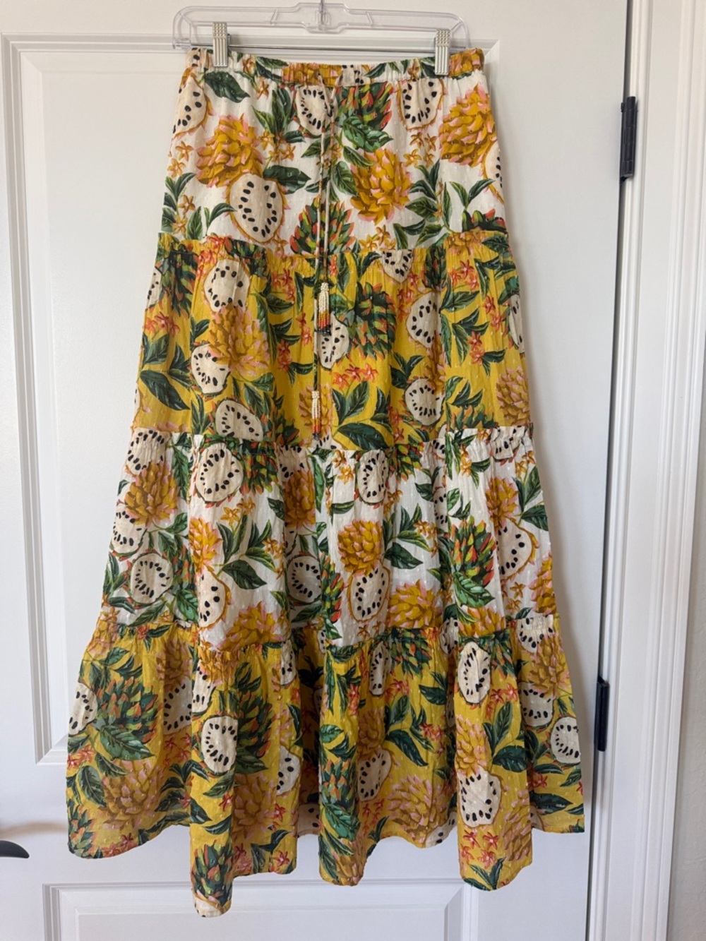 FARM Rio Biriba maxi skirt size S Floral Yellow